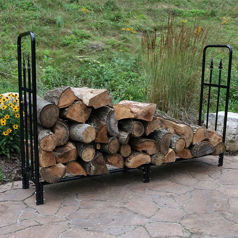 Sunnydaze Indoor/Outdoor 6' Steel Decorative Firewood Log Rack