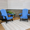 Sunnydaze All-Weather 2-Tone Outdoor Adirondack Chair with Cup Holder