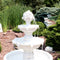 Sunnydaze 3-Tier Outdoor Water Fountain with Fruit Top - White - 52" H