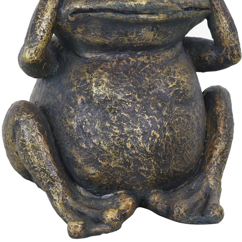 Sunnydaze Hear No Evil, See No Evil, Speak No Evil Frog Trio Statues - 10"