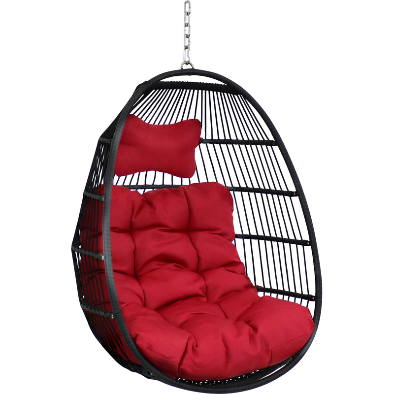 Sunnydaze Julia Hanging Egg Chair with Cushions - 44 Inches Tall