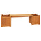 Sunnydaze Meranti Wood Outdoor Planter Box Bench with Teak Oil Finish - 68-Inch