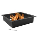 Sunnydaze Heavy Duty Square Fire Pit Ring Insert - DIY Fire Pit - Above or In-Ground - Steel