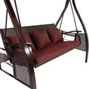 Sunnydaze Deluxe 3-Person Patio Swing with Canopy and Side Tables