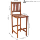Sunnydaze Meranti Wood Outdoor Bar Height Chairs - Set of 2