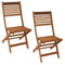 Sunnydaze Meranti Wood Outdoor Folding Patio Chairs - Set of 2 - Teak Oil Finish