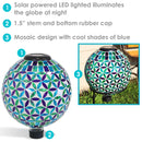 Sunnydaze Cool Blooms Glass Mosaic Solar Garden Gazing Globe - 10"
