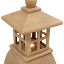 Sunnydaze Asian Pagoda Outdoor Fountain with LED Lights - 23"