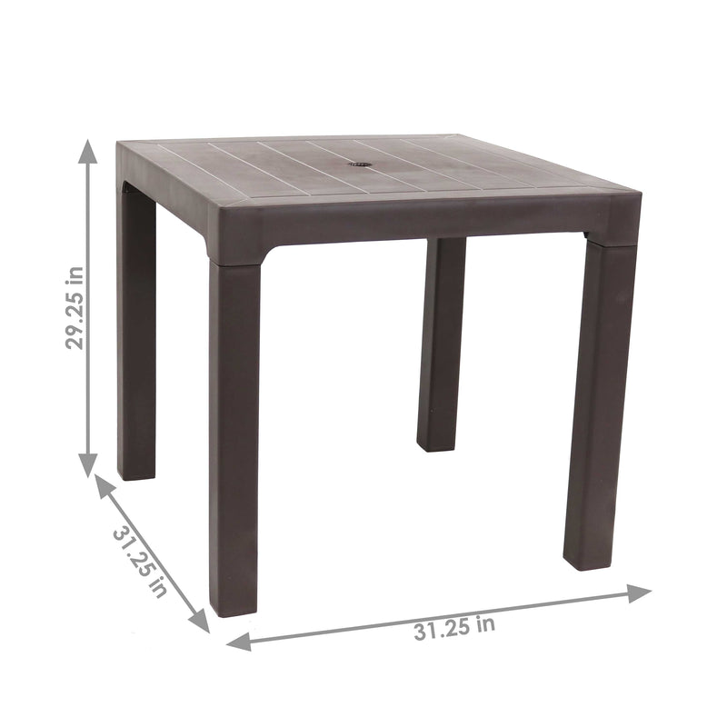 Sunnydaze Brown Outdoor Patio Dining Table - 31" Square