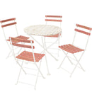 Sunnydaze Classic Cafe 5pc Chestnut Folding Table and Chair Set