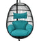 Sunnydaze Dalia Outdoor Hanging Egg Chair with Stand and Cushion - 81"