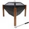 Sunnydaze Steel Outdoor Triangle Fire Pit and Side Table - 31"