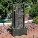 Sunnydaze Modern Road Outdoor Fountain with LED Light - 39" H