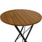 Sunnydaze Bar Height Folding European Chestnut Wood Round Table - 28" Round