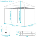 Three bullet points highlighting the main features of the pop up canopy.