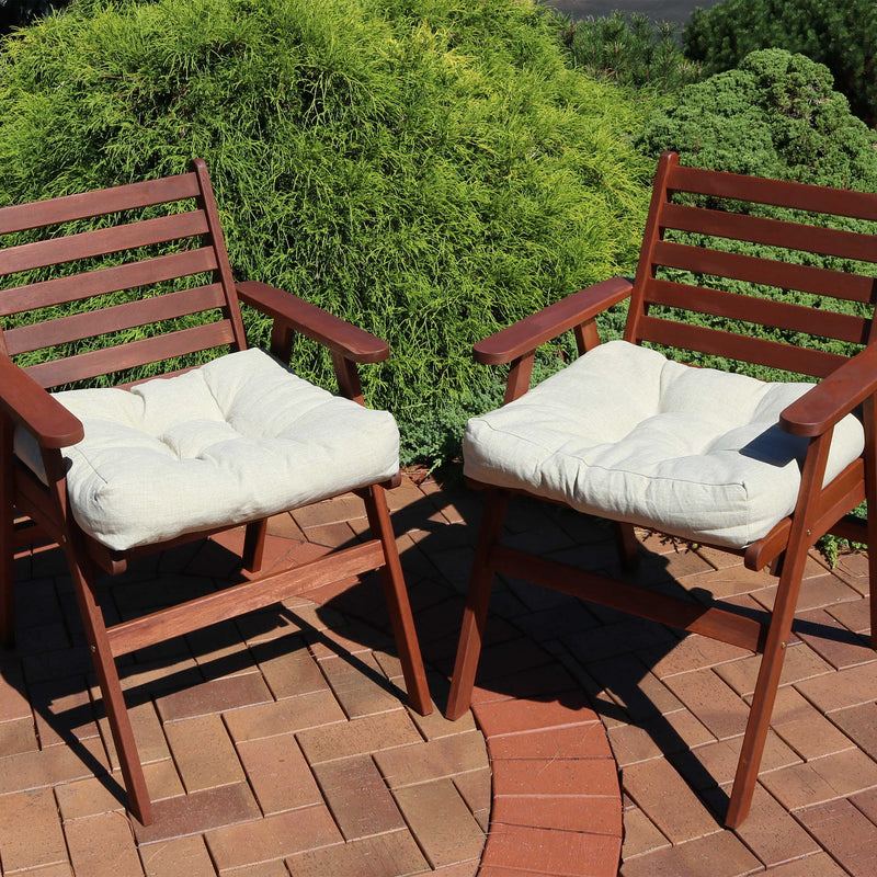 Sunnydaze Set of 2 Olefin Tufted Indoor/Outdoor Square Patio Cushions