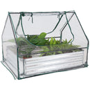 Sunnydaze Steel Raised Garden Bed and Mini Greenhouse Kit - Clear