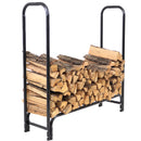 Sunnydaze 4-Foot Outdoor Firewood Log Rack - Cover & Combo Option Available