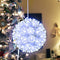white LED lighted hanging ball ornament