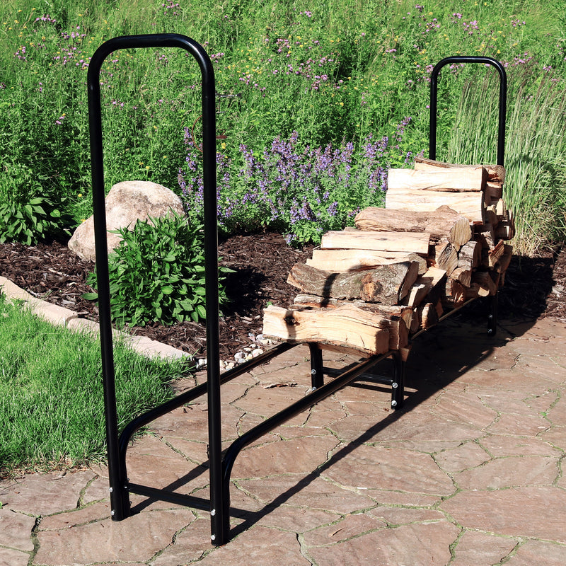 Outdoor wrought discount iron firewood rack