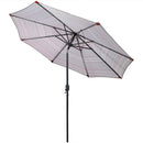 Sunnydaze Striped 9' Patio Umbrella with Push Button Tilt & Crank
