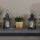 set of 2 battery powered hanging lantern with led candle