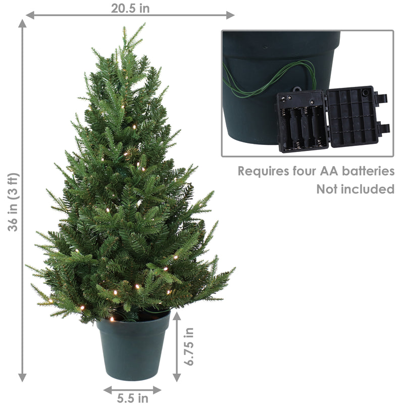 Sunnydaze Holiday Glow Pre-Lit Artificial Christmas Tree - 3'