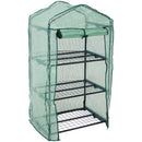 3 tier mini greenhouse with zipper door and green cover