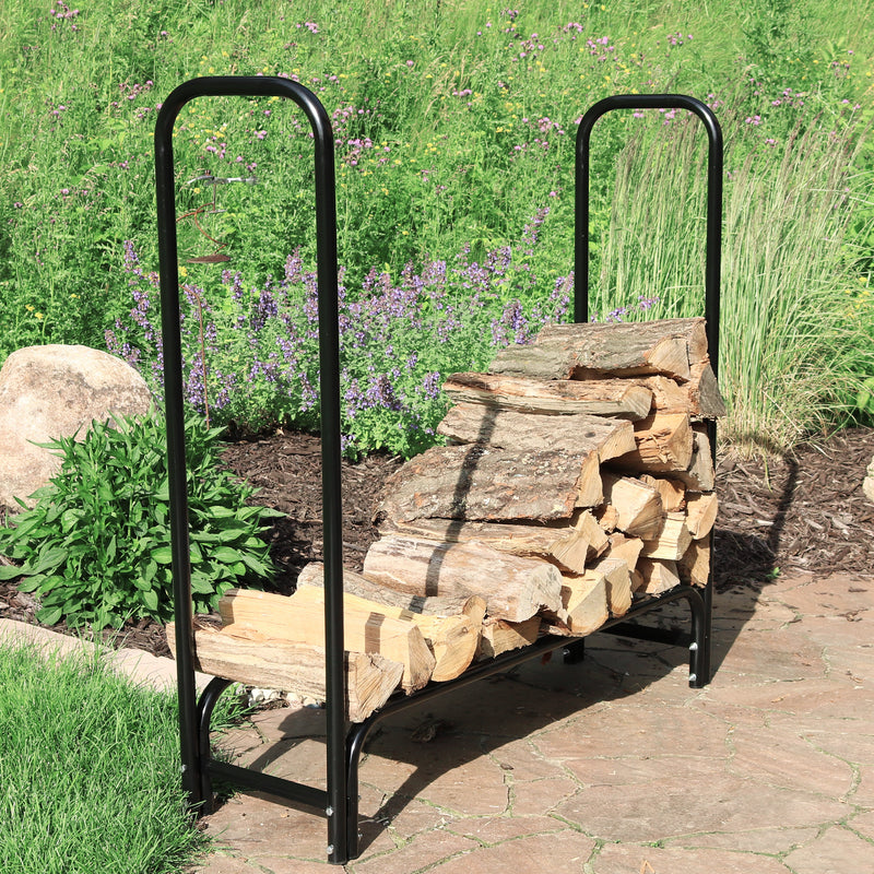 Sunnydaze Outdoor Steel Firewood Log Rack