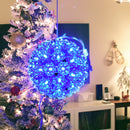 blue LED lighted hanging ball ornament