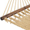 Hardwood spreader bar of golden rope hammock.