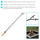 Sunnydaze Fire Pit Poker Stick with Wood Handle - 32"