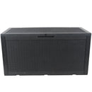 Sunnydaze Faux Rattan Outdoor Lockable Deck Storage Box  - 100-Gal.