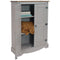 Sunnydaze 2-Door, 2-Shelf Solid Pine Storage Cupboard - Gray - 43" H