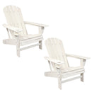 Sunnydaze 2 Lake Style Adirondack Chairs with Cup Holder - White