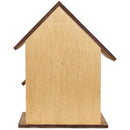 Back view of the plywood cottage birdhouse.