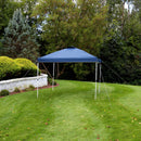 blue 10'x10' pop up canopy with white frame