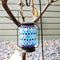 Sunnydaze Cool Blue Mosaic Glass Solar LED Lantern - 8.5"