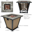 Sunnydaze Reykir Outdoor Fire Pit with Tile Tabletop and Rafa Fabric Sides