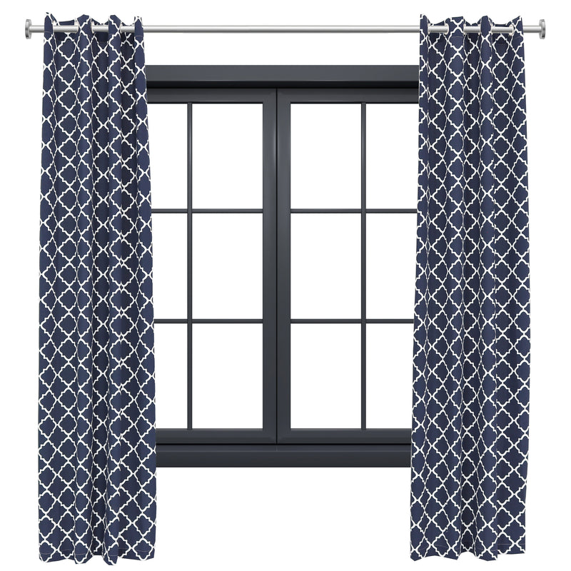 Sunnydaze Designer Eyelet Indoor/Outdoor Curtain Panels - 52" x 108"