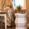 Sunnydaze Moderno Geometric Ceramic Garden Stool Side Table - 17.25"