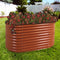 brown steel oval raised garden bed