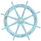 Sunnydaze Wooden Ship Wheel Nautical Sea Captain's Helm - Blue - 30"