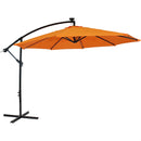 Sunnydaze Offset Patio Umbrella with Solar LED Lights - 10-Foot