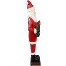 Sunnydaze Santa with Christmas Wreath Outdoor Holiday Statue - 46.5"