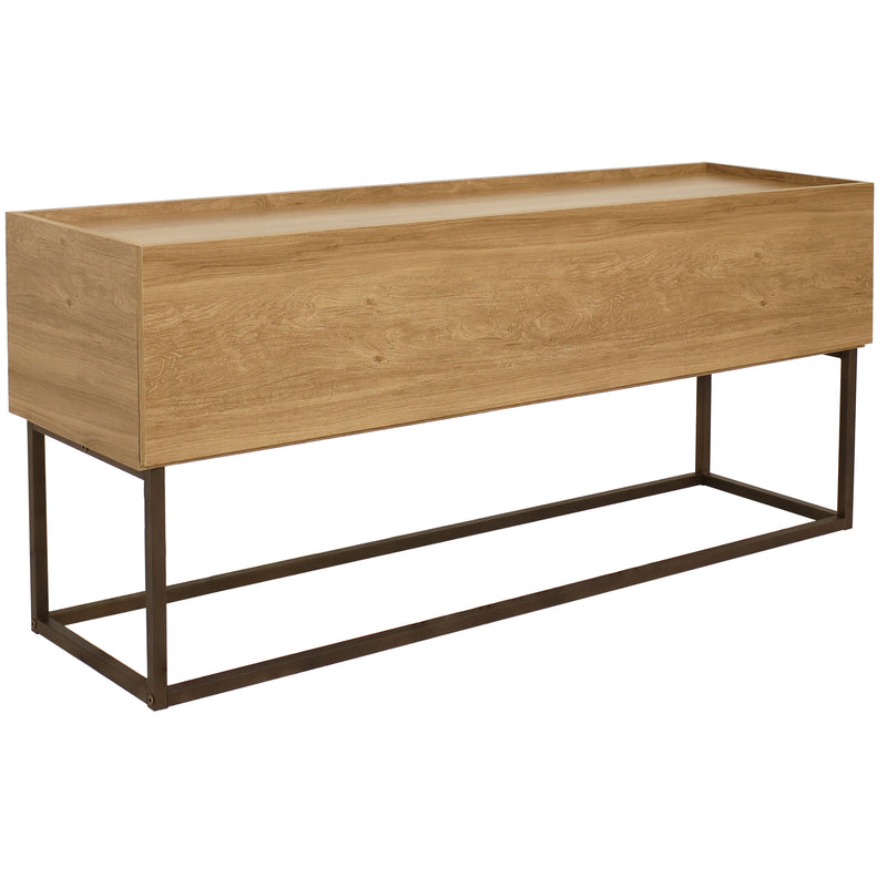 Sunnydaze MDP Industrial Console Table - Brown - 54.75 in