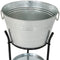 Sunnydaze Pebbled Galvanized Steel Ice Bucket Drink Cooler with Stand