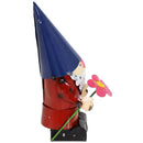 Sunnydaze Cheerful Flower Garden Gnome Metal Statue