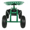 Sunnydaze Rolling Garden Cart with 360-Degree Swivel Seat and Tray