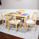 Sunnydaze James 5-Piece Wooden Dining Table and Chair Set
